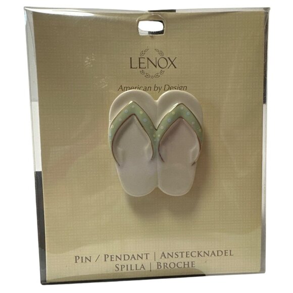 Lenox Jewelry - Lenox Summer Sandals Pin 2-Inch Flip Flop Pendant Brooch